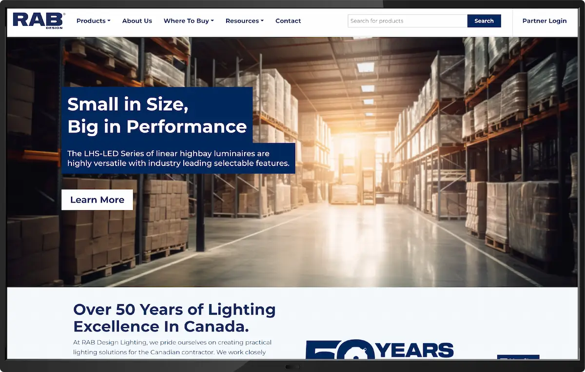 RAB Design Lighting website